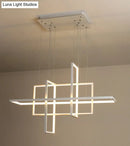 DecorBites™ Minimalist LED White Frame Rectangular Hanging Light with Acrylic Island Lighting Fixture