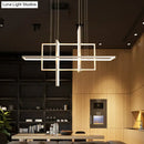 DecorBites™ Minimalist LED White Frame Rectangular Hanging Light with Acrylic Island Lighting Fixture