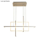 DecorBites™ Minimalist LED White Frame Rectangular Hanging Light with Acrylic Island Lighting Fixture