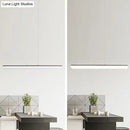 Modern minimalist white & wood pendant light fixture dining room