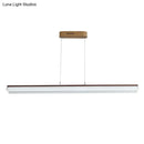 Modern minimalist white & wood pendant light fixture dining room