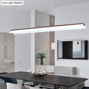 Modern minimalist white & wood pendant light fixture dining room