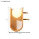 Modern minimalist wooden sconce light with hanging pegs for bedroom