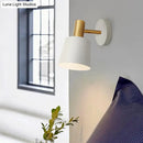 Modern mint green & gold metal drum sconce bedroom wall mounted lamp