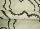 Modern Moroccan Trellis 6x8 Ivory and Brown Natural Farmhouse Wool Hand Woven Rug