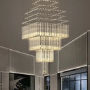 Modern multi tier crystal ceiling chandelier living room light