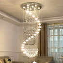 Modern multi-tiered crystal hanging chandelier for staircase room