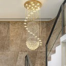 Modern multi-tiered crystal hanging chandelier for staircase room