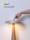 Modern mushroom solid wood table lamp bedroom touch led light