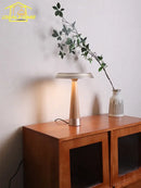 Modern mushroom solid wood table lamp bedroom touch led light