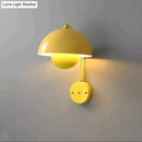 Modern mushroom wall lamp set bedroom brass base type finish