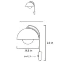 Modern mushroom wall lamp set bedroom brass base type finish