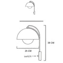 Modern mushroom wall lamp set bedroom brass base type finish