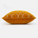 Modern mustard and silver geometric jacquard pillow cover living room