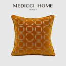 Modern mustard and silver geometric jacquard pillow cover living room
