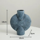Modern muted tones ceramic disc vase set living room decor