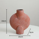 Modern muted tones ceramic disc vase set living room decor