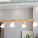 DecorBites™ Modern Natural Wood Rectangle Island Pendant Light