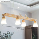 DecorBites™ Modern Natural Wood Rectangle Island Pendant Light