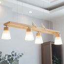 DecorBites™ Modern Natural Wood Rectangle Island Pendant Light