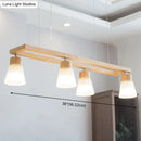 DecorBites™ Modern Natural Wood Rectangle Island Pendant Light