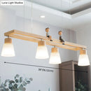 DecorBites™ Modern Natural Wood Rectangle Island Pendant Light