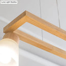 DecorBites™ Modern Natural Wood Rectangle Island Pendant Light