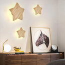 Modern natural wood star wall lamp living room sconce