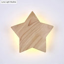 Modern natural wood star wall lamp living room sconce
