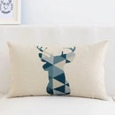 Modern navy & beige geometric elk pillow cover 30x50cm living room