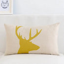 Modern navy & beige geometric elk pillow cover 30x50cm living room
