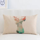 Modern navy & beige geometric elk pillow cover 30x50cm living room