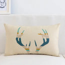 Modern navy & beige geometric elk pillow cover 30x50cm living room