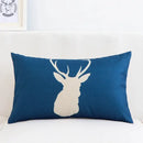 Modern navy & beige geometric elk pillow cover 30x50cm living room