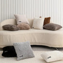 Modern neutral geometric texture plush cushion cover living room
