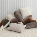 Modern neutral geometric texture plush cushion cover living room