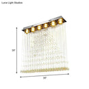 Modern nickel crystal ball cascade chandelier dining room light