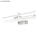 Modern nickel finish rectangular led vanity light – bathroom white light