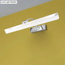 Modern nickel finish rectangular led vanity light – bathroom white light