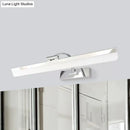 Modern nickel finish rectangular led vanity light – bathroom white light