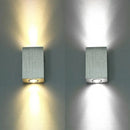 Modern nickel finish rectangular led wall sconce porch light