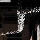 Modern nickel & rose gold petal chandelier dining room island light