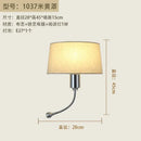 Modern nordic beige elegant fabric wall lamp bedroom reading light