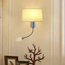 Modern nordic beige elegant fabric wall lamp bedroom reading light