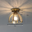 Modern nordic brass and diamond glass led ceiling light bedroom