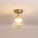 Modern nordic brass and diamond glass led ceiling light bedroom