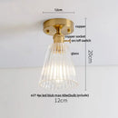 Modern nordic brass and diamond glass led ceiling light bedroom