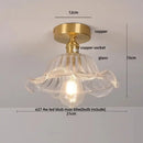 Modern nordic brass and diamond glass led ceiling light bedroom