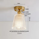 Modern nordic brass and diamond glass led ceiling light bedroom
