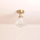 Modern nordic brass and diamond glass led ceiling light bedroom